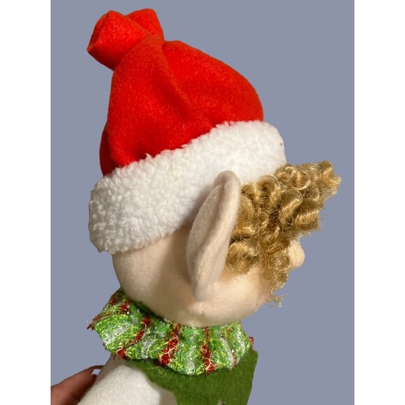 Plush Elf Doll With Curly Hair and Festive Outfit - Picture 3 of 11